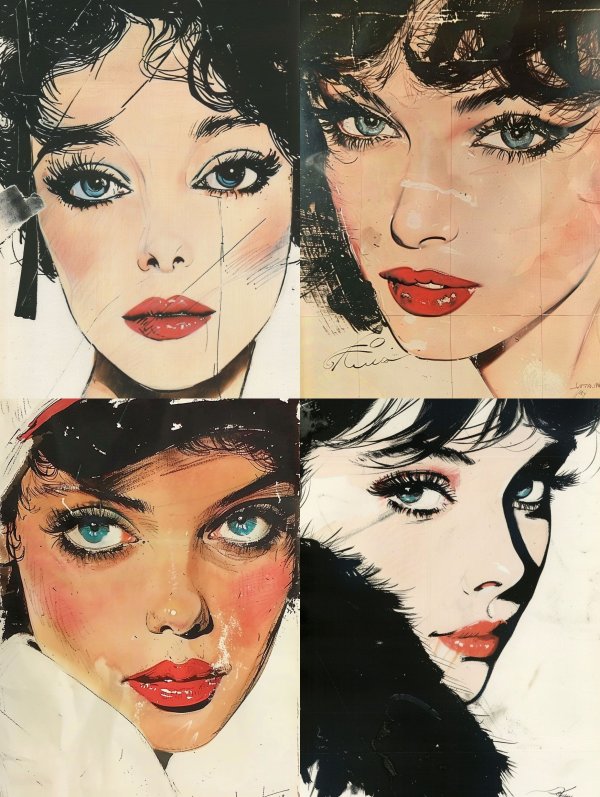 Vintage Pop Art Glamour Portrait