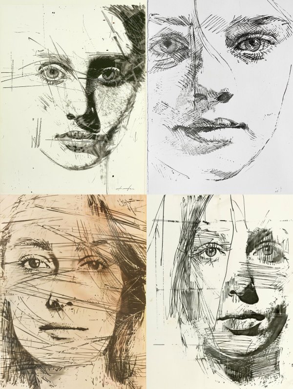 Fragmented Gaze in Ink
