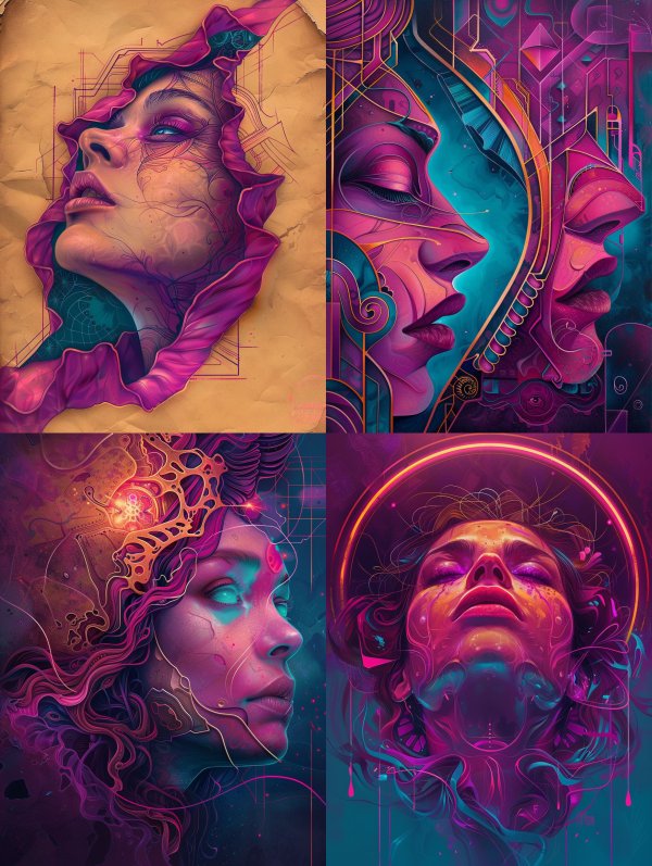 Ethereal Neon Dream Portraits