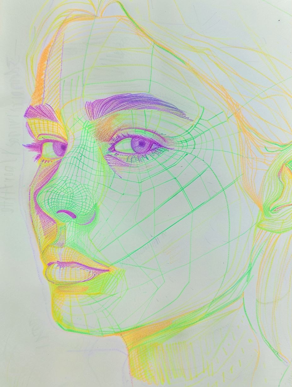 Prismatic Wireframe Portrait