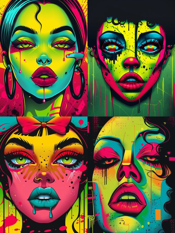 Neon Psychedelic Pop Art Portrait