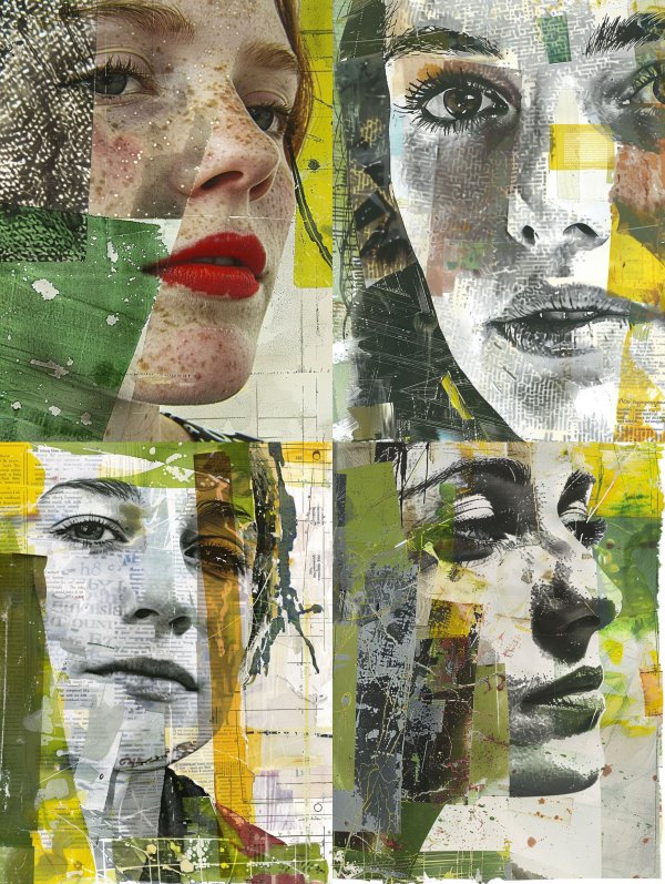 Fragmented Portrait of Freckled Beauty