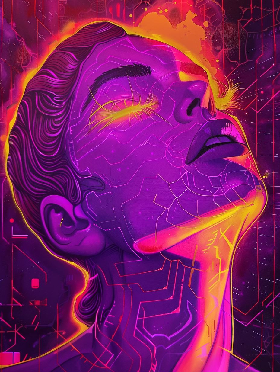 Neon Cybernetic Soul Awakening