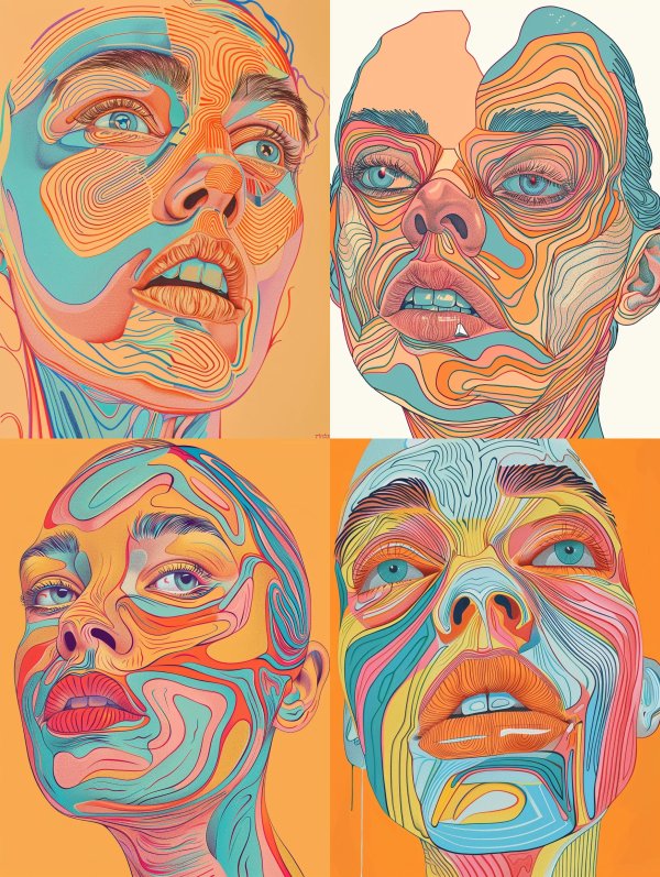 Prismatic Topographic Portrait