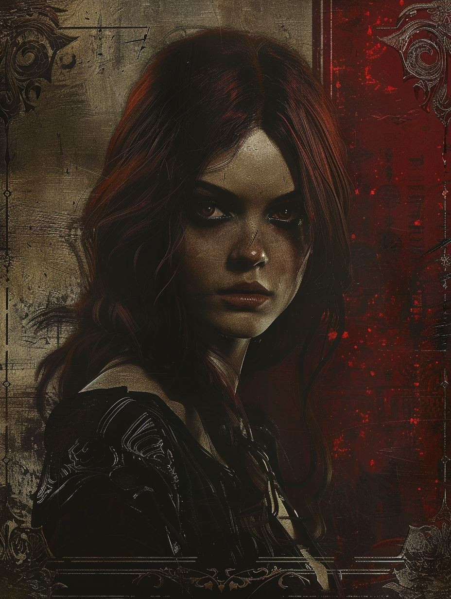 Crimson Gothic Noir Portrait - Image 3