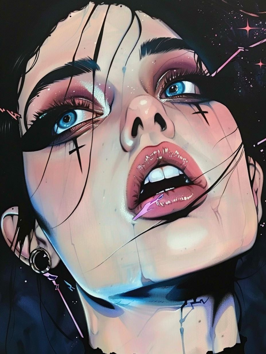 Neon Noir Cyberpunk Portrait