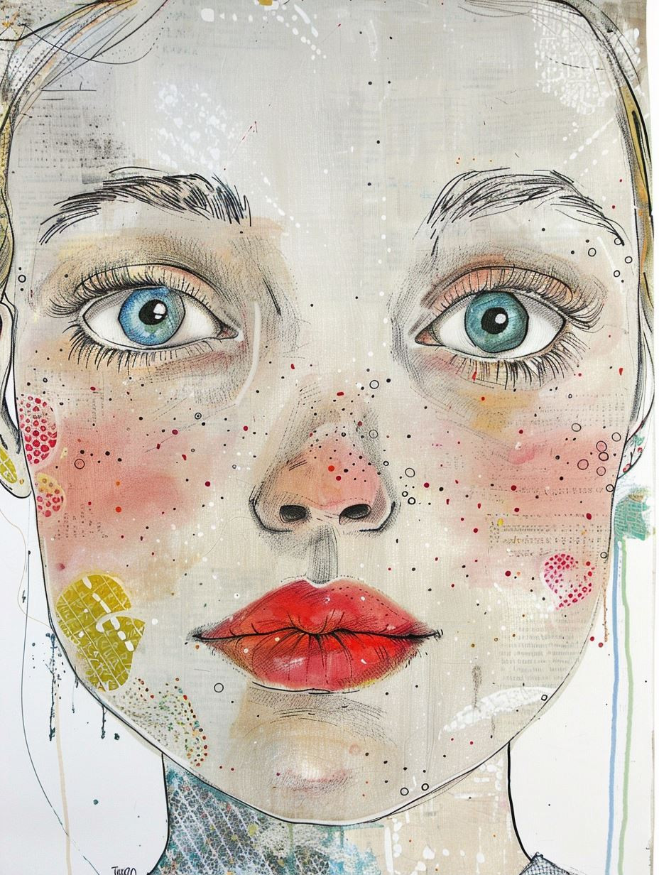 Fragmented Soul Mixed Media Portrait