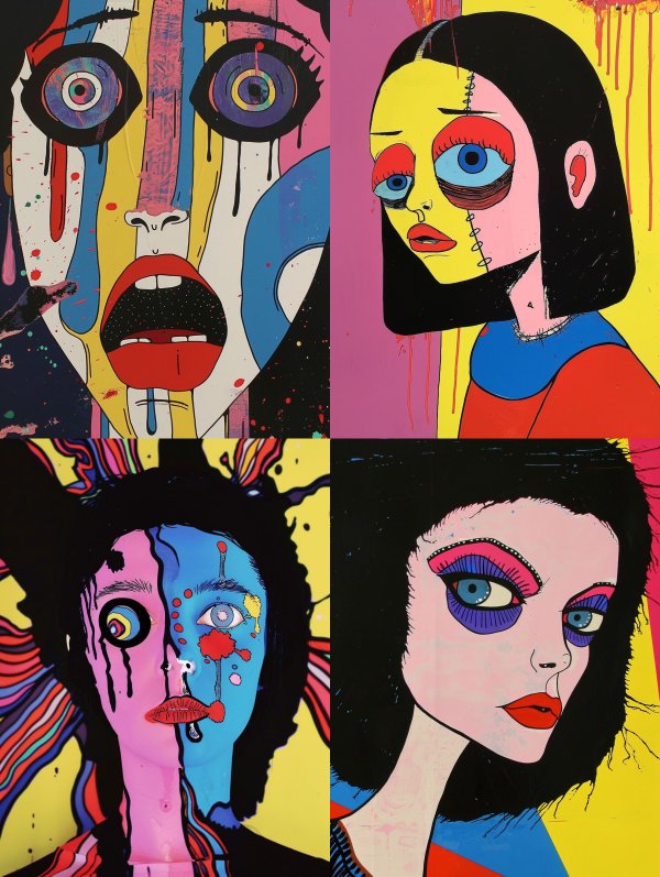 Neon Meltdown Psychedelic Portrait