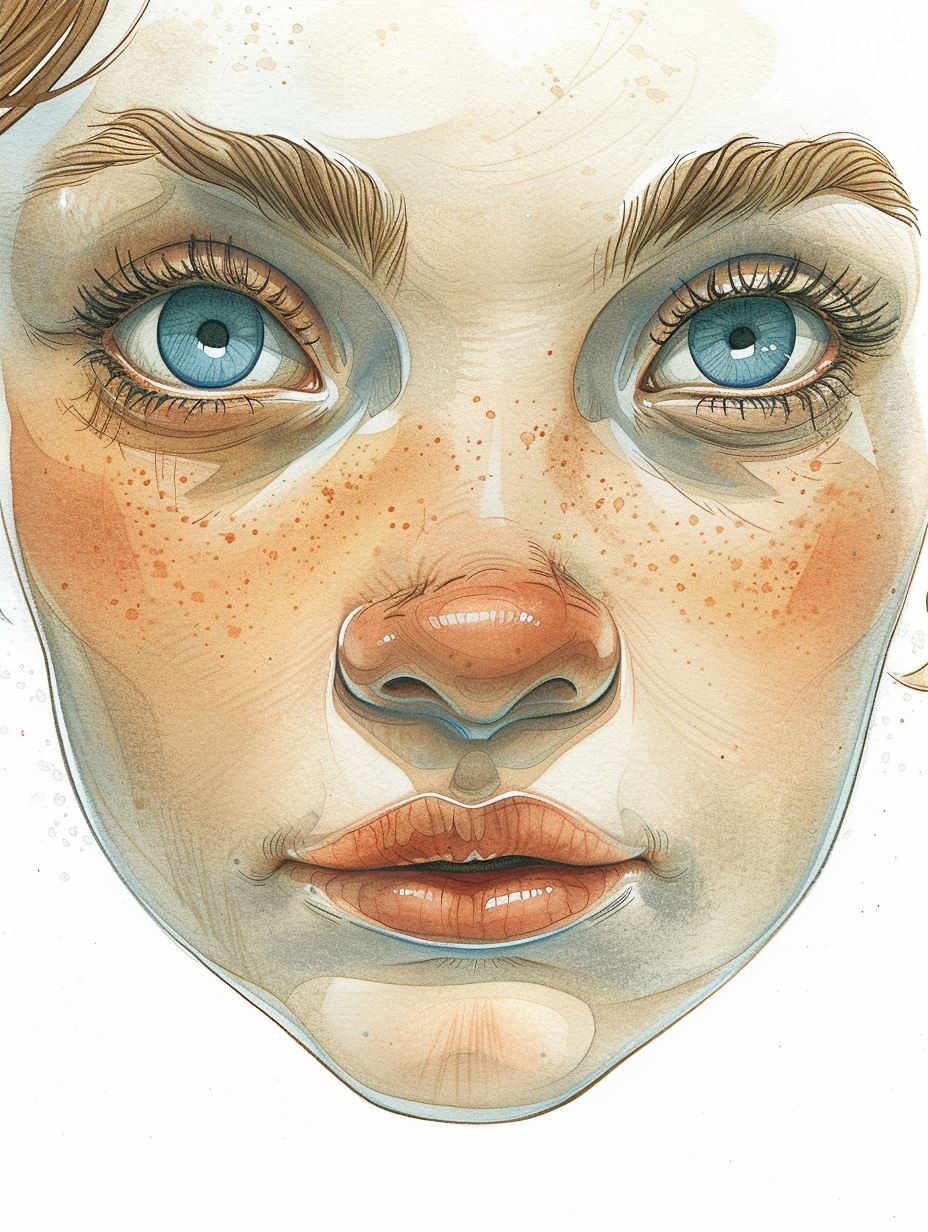 Ethereal Gaze of Sun-Kissed Freckles