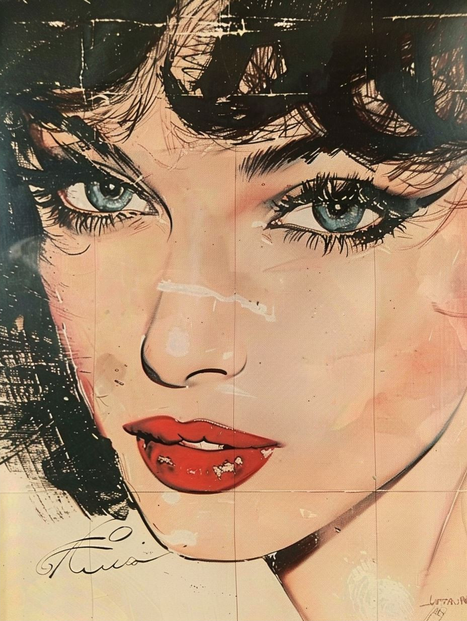 Vintage Pop Art Glamour Portrait