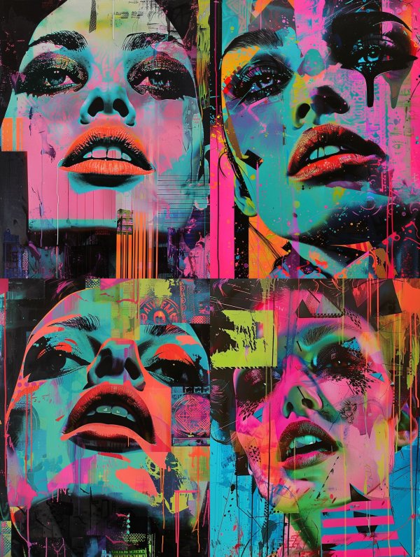 Neon Glitch Portrait