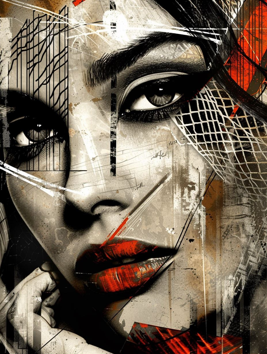 Fragmented Urban Portrait Art