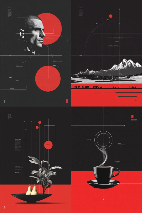 Crimson Geometric Noir