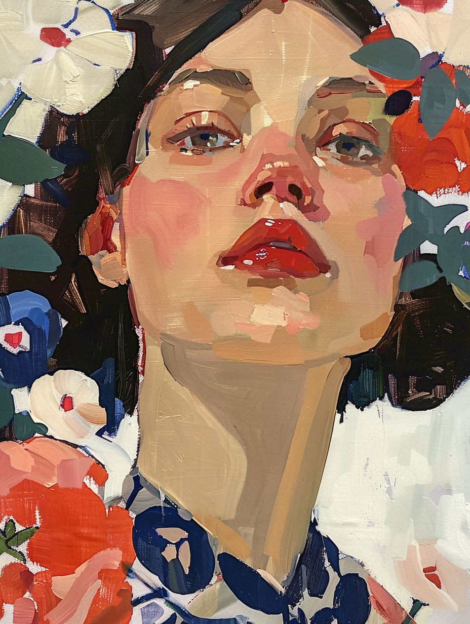 Floral Impressionist Portrait Study