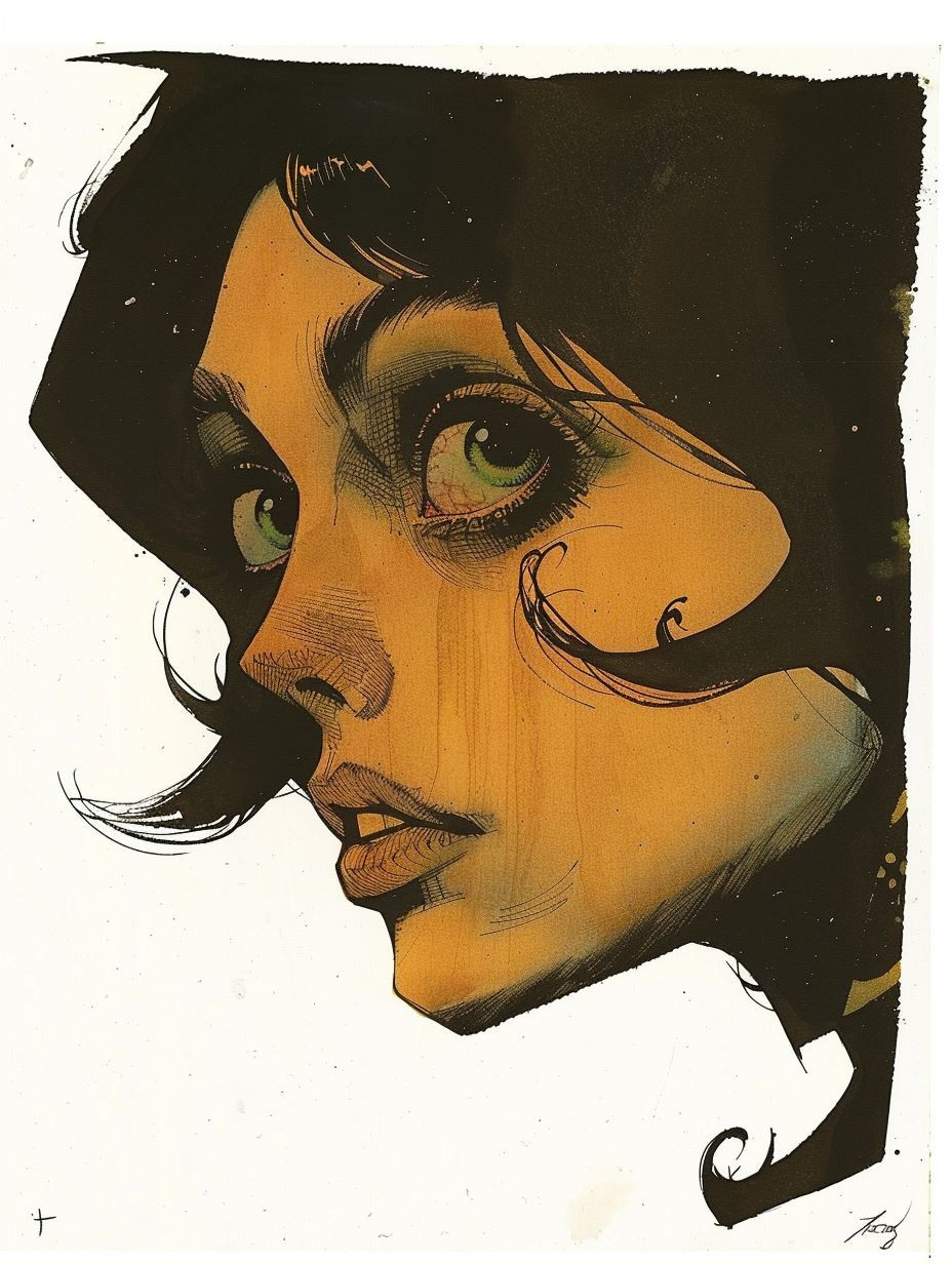 Golden Hour Ink Portrait