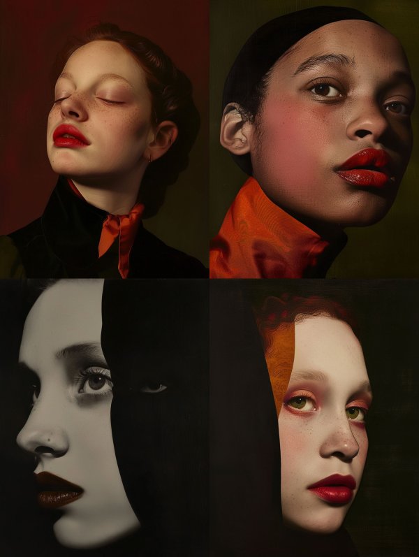 Crimson Velvet Portrait Study