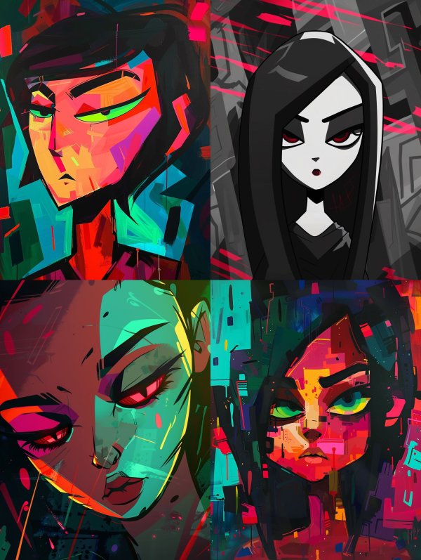 Neon Prism Portrait