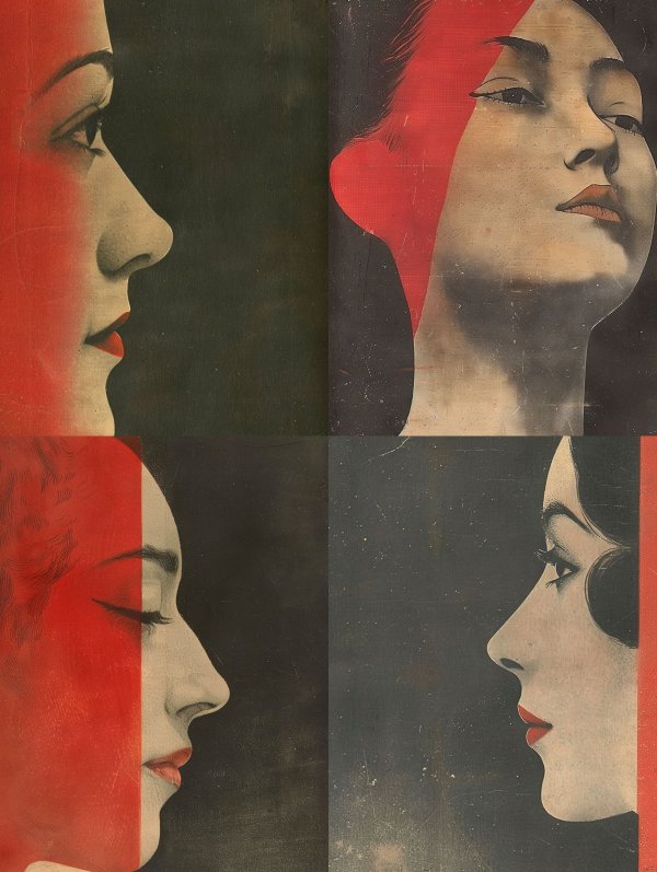 Crimson Veil Profile Portrait
