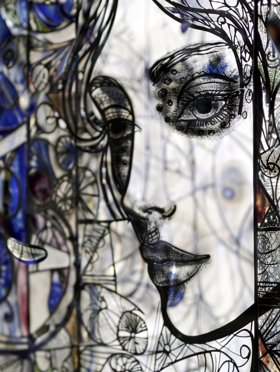 Fragmented Glass Portrait Study