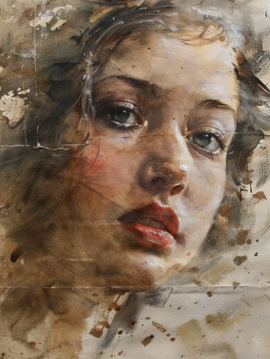 Ethereal Oil Portrait of Longing