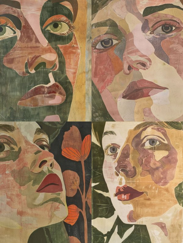 Fragmented Earth Tone Portrait