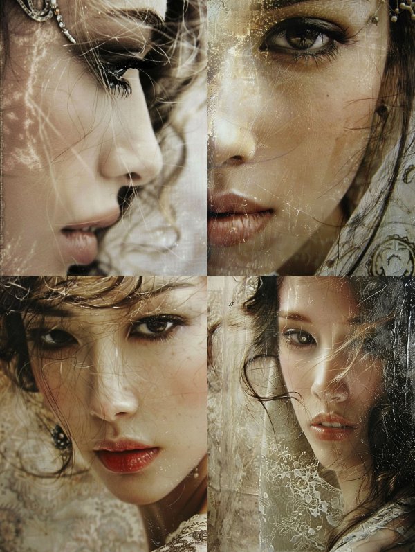 Ethereal Gaze Through Distressed Glass