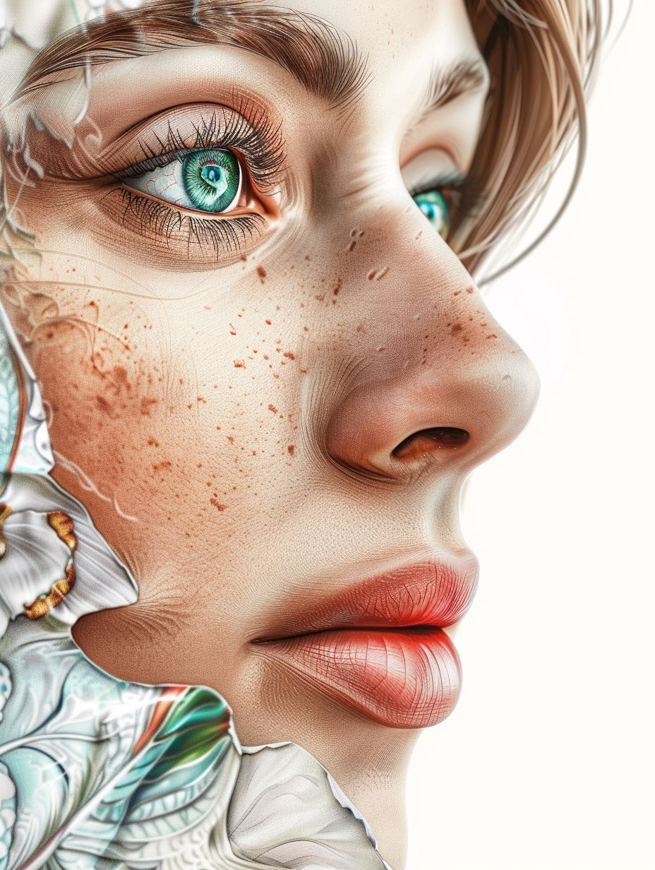 Ethereal Gaze in Floral Silk