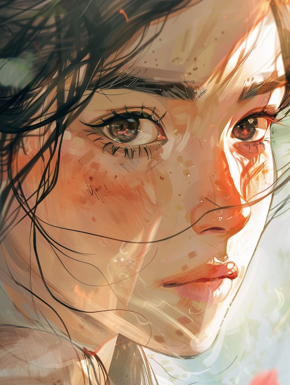Ethereal Gaze in Soft Pastels