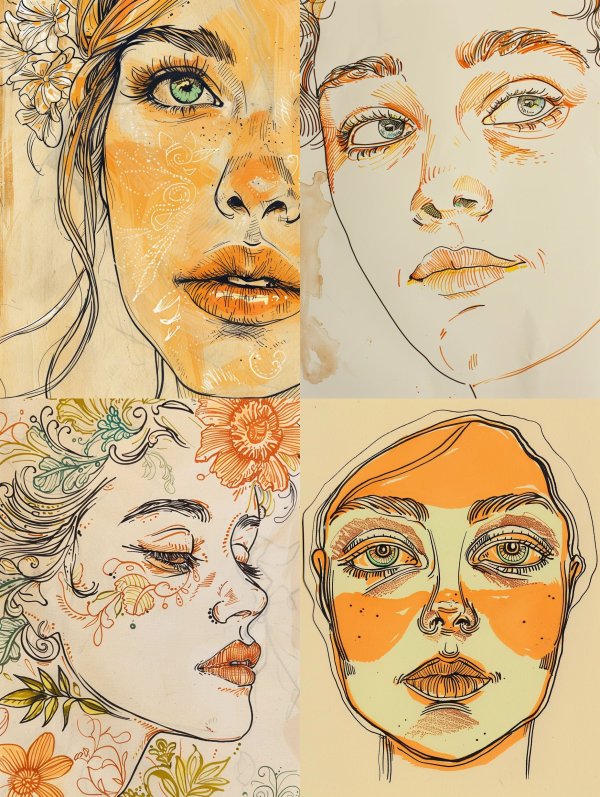 Golden Gaze Illustration