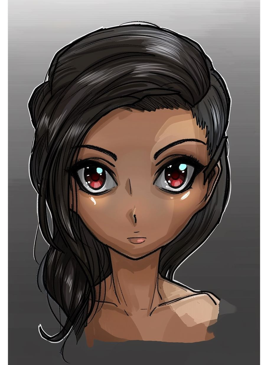 Ethereal Gaze Digital Portrait