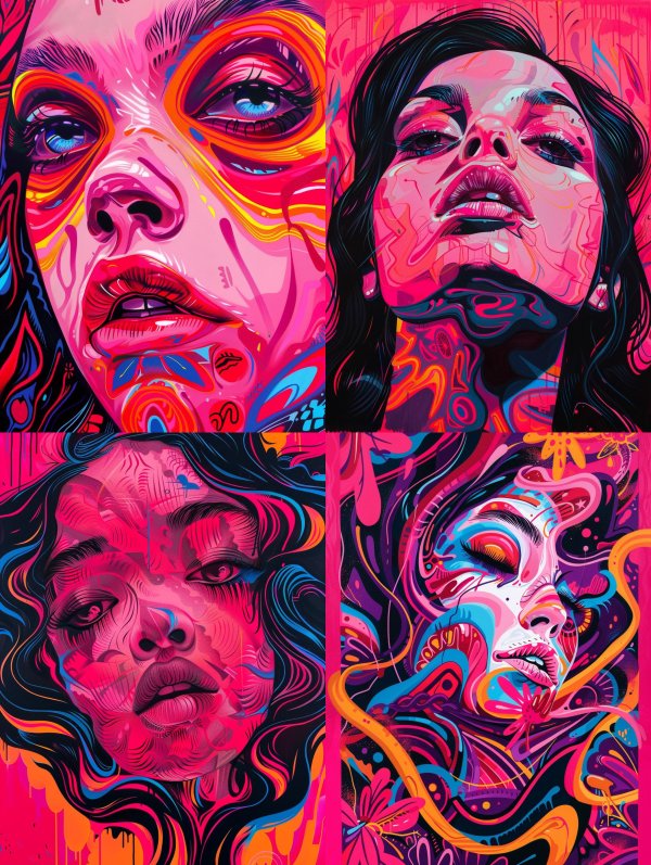Neon Psychedelic Portrait