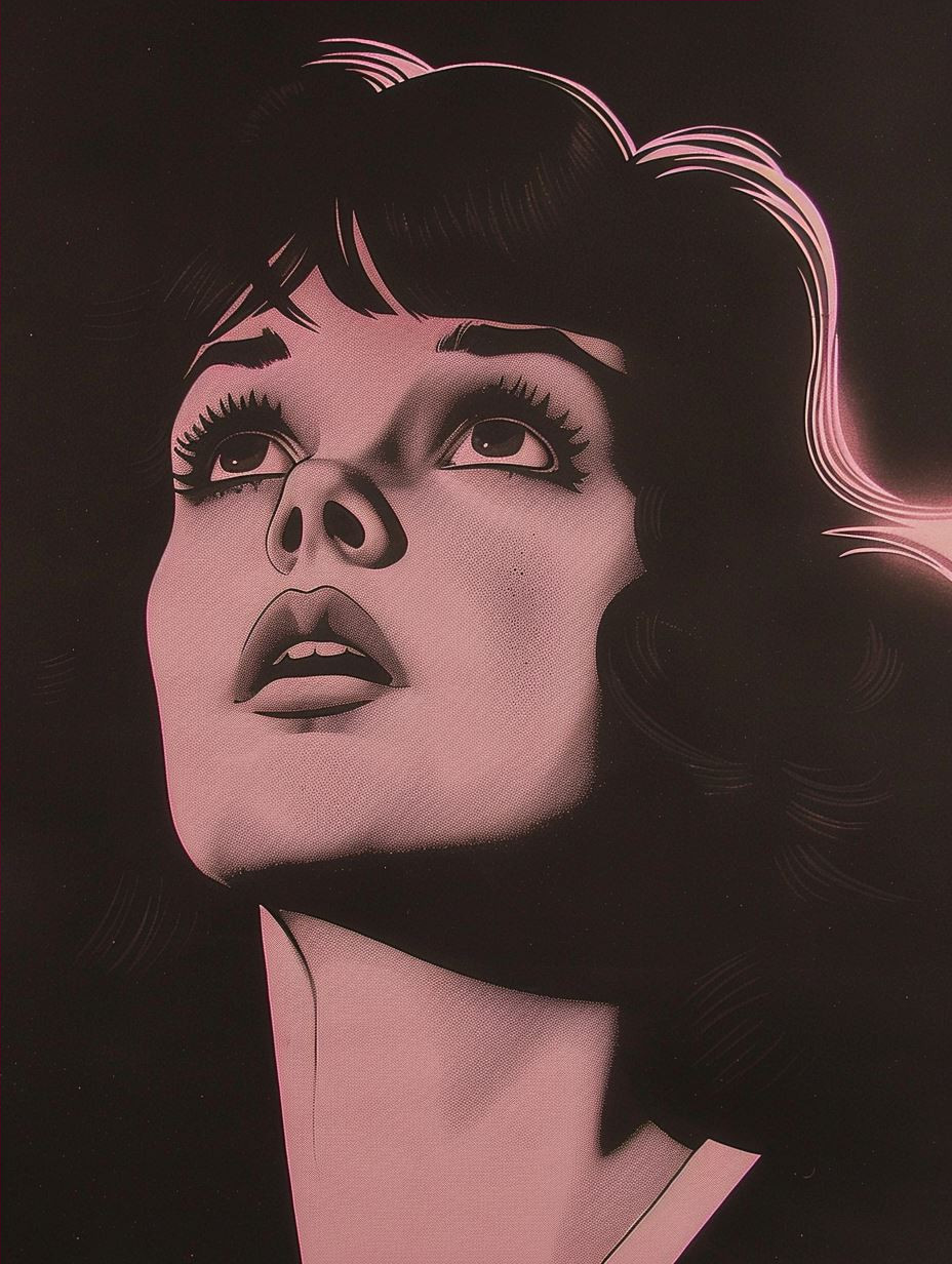 Neon Noir Retro Futurism Portrait
