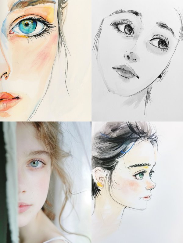 Ethereal Watercolor Gaze