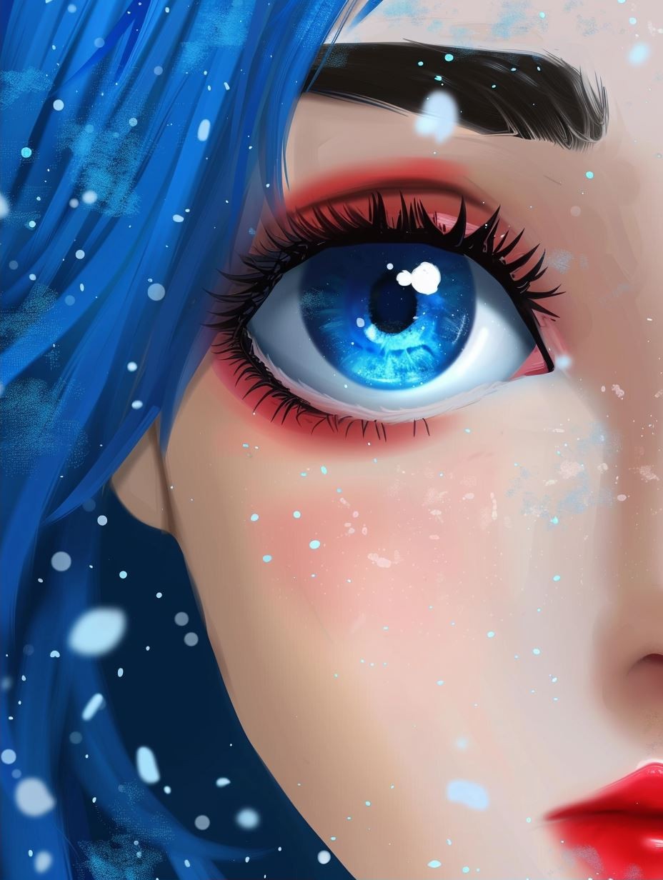 Celestial Blue Gaze Portrait - Image 2