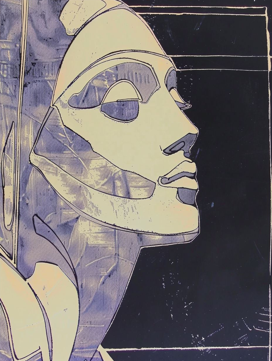 Neon Noir Geometric Portrait