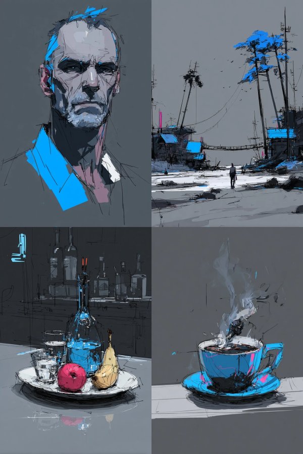 Electric Azure Sketch
