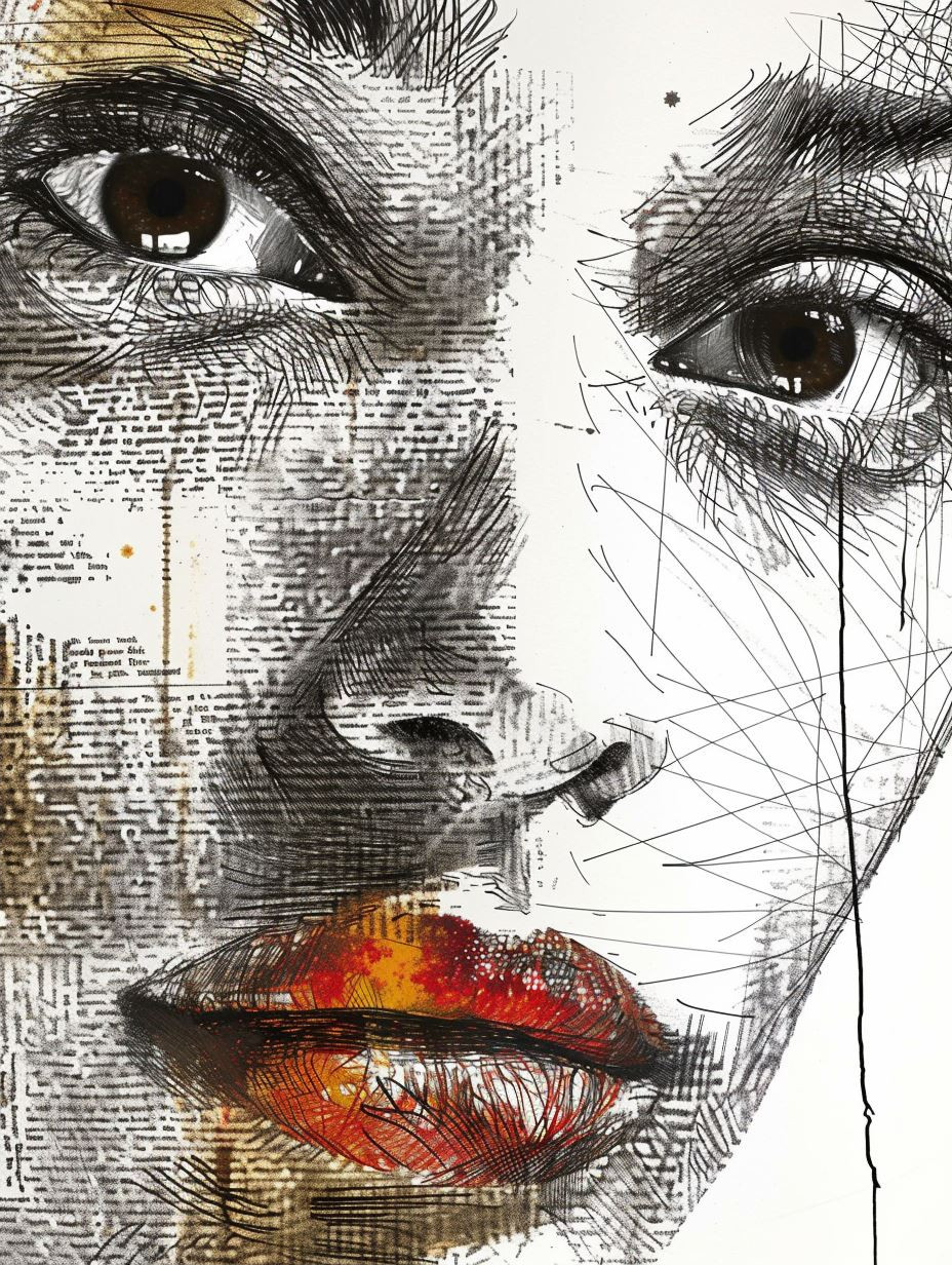 Fragmented Gaze in Ink
