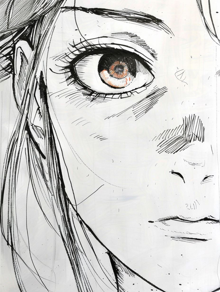 Ink Wash Manga Portrait Study