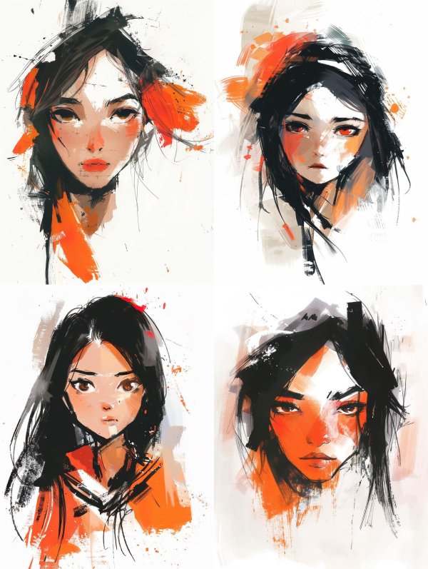 Crimson Brushstroke Muse