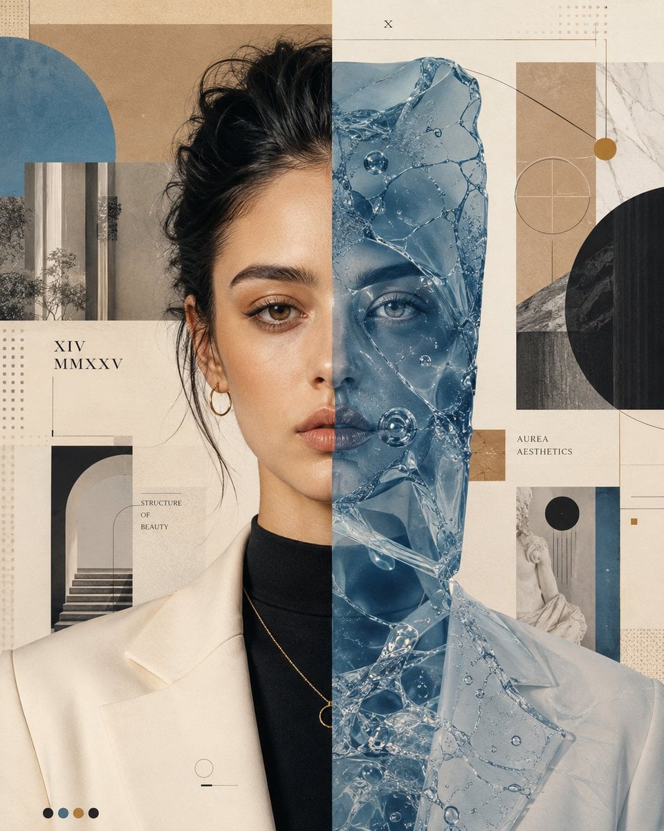 Create a museum-quality surreal editorial portrait of a s... - alternate