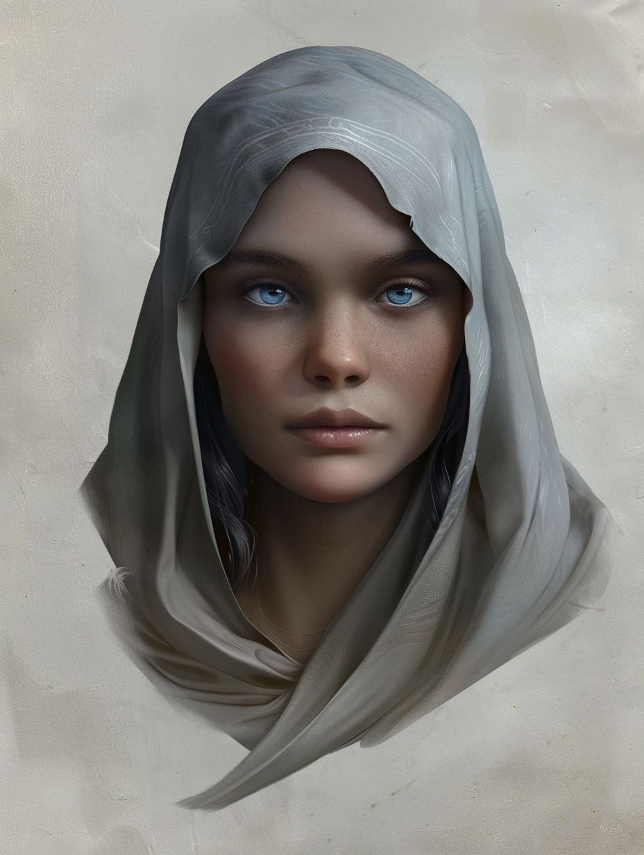 Ethereal Gaze in White Linen