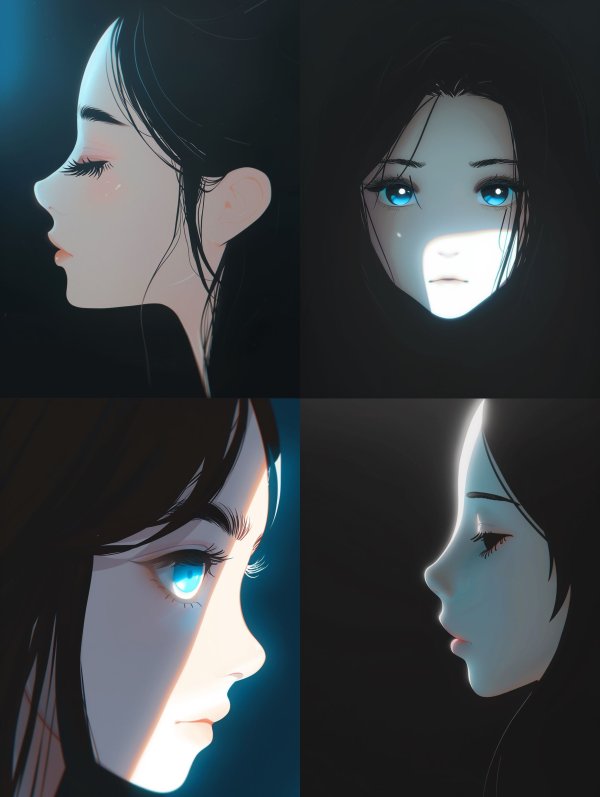Ethereal Midnight Silhouette Portrait