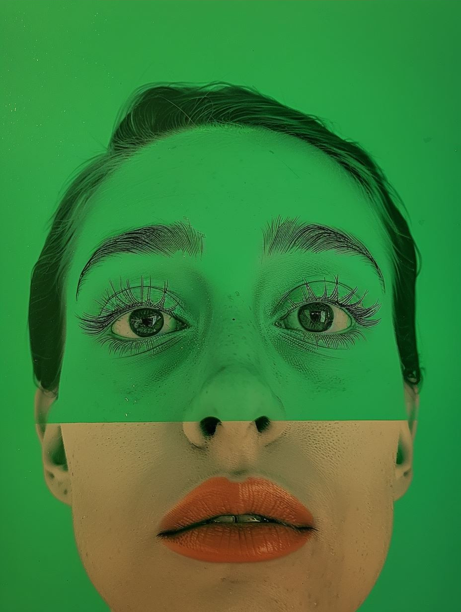 Ethereal Neon Green Portrait - Image 3