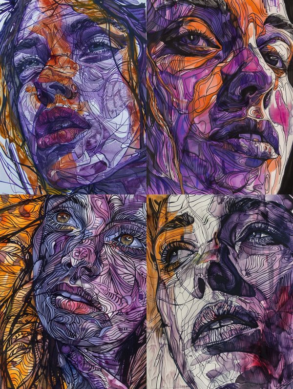 Fragmented Soul in Violet Hues