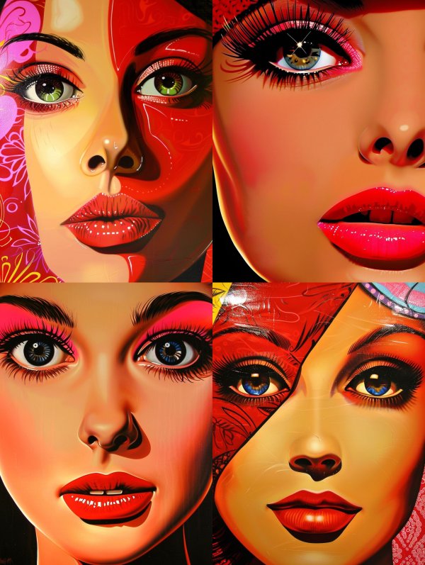 Crimson Contrast Portrait