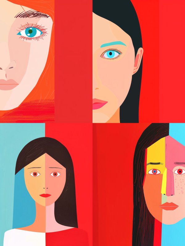 Fragmented Portraits in Bold Color