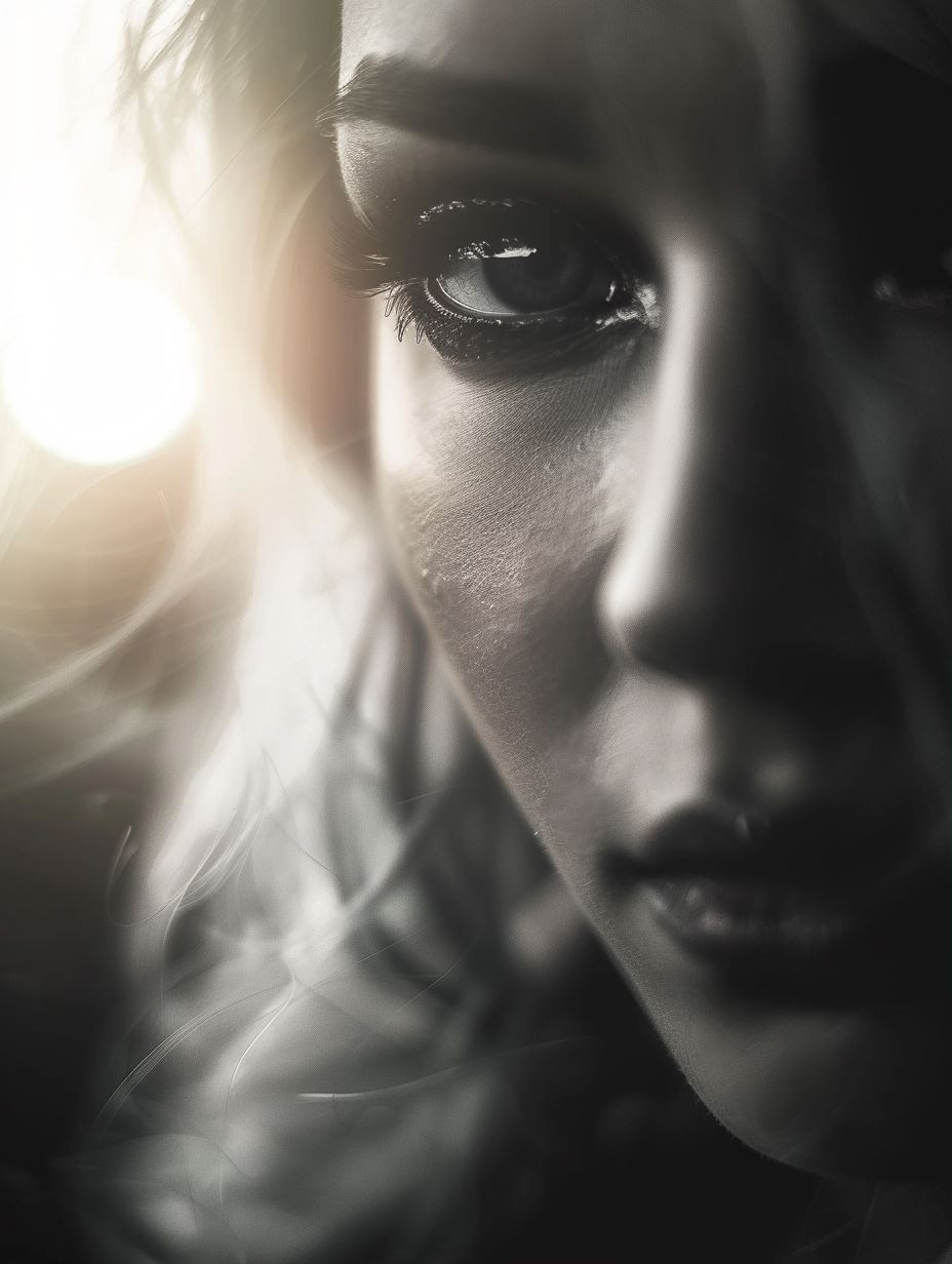 Ethereal Monochrome Gaze