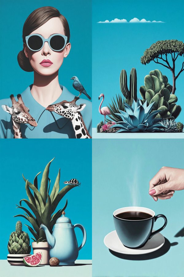 Azure Surrealist Elegance