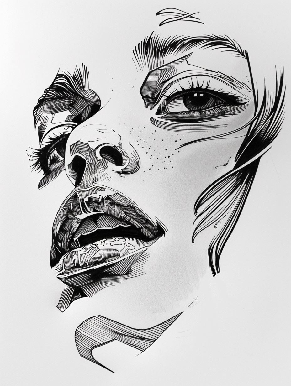 Surreal Ink Portrait of Fluidity