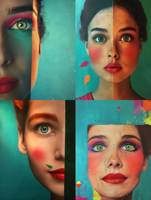 Neon Split Portrait